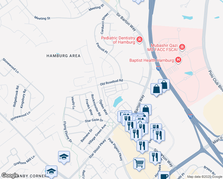map of restaurants, bars, coffee shops, grocery stores, and more near 2435 Aristocracy Circle in Lexington