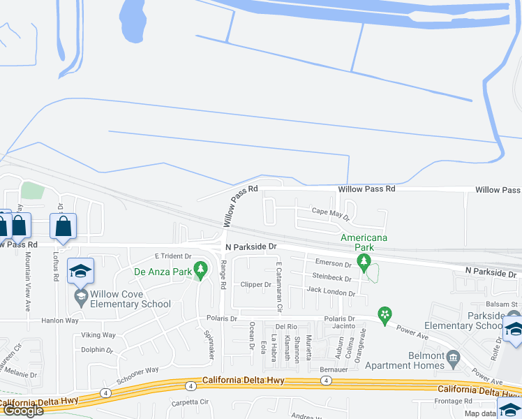 map of restaurants, bars, coffee shops, grocery stores, and more near 645 Rockspray Road in Pittsburg