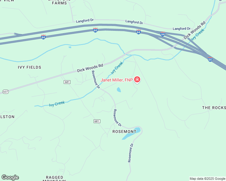 map of restaurants, bars, coffee shops, grocery stores, and more near 285 Rosemont Drive in Charlottesville