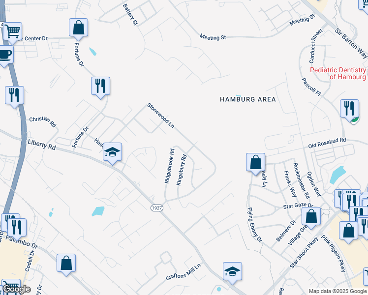 map of restaurants, bars, coffee shops, grocery stores, and more near 920 Ridgebrook Road in Lexington