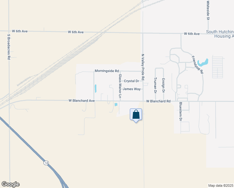 map of restaurants, bars, coffee shops, grocery stores, and more near 1718-1974 West Blanchard Road in Hutchinson