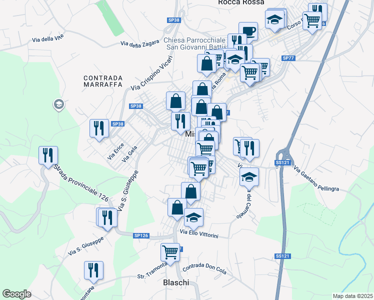 map of restaurants, bars, coffee shops, grocery stores, and more near in Misilmeri