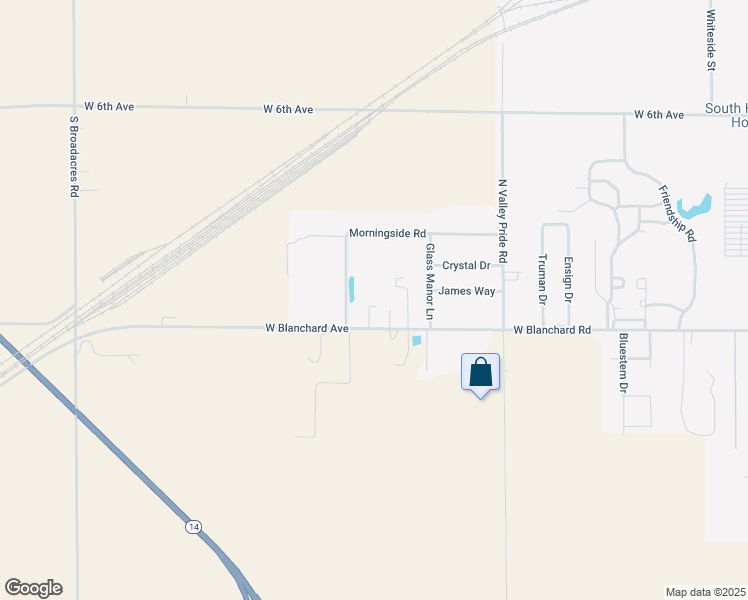 map of restaurants, bars, coffee shops, grocery stores, and more near 1718 West Blanchard Road in South Hutchinson