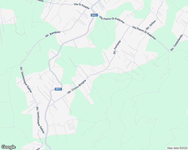 map of restaurants, bars, coffee shops, grocery stores, and more near 56 Strada Cozzo Brogna in Città metropolitana di Palermo