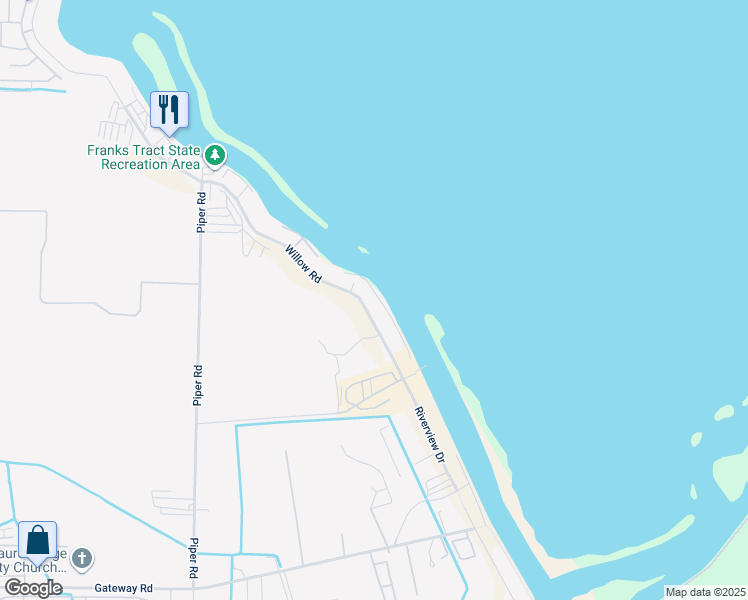 map of restaurants, bars, coffee shops, grocery stores, and more near 4375 Willow Road in Bethel Island