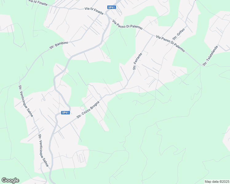 map of restaurants, bars, coffee shops, grocery stores, and more near 56 Strada Cozzo Brogna in Città metropolitana di Palermo
