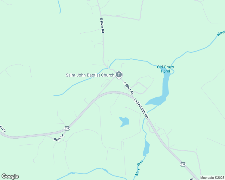 map of restaurants, bars, coffee shops, grocery stores, and more near 12389 Ladysmith Road in Ruther Glen