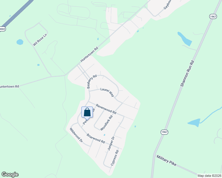 map of restaurants, bars, coffee shops, grocery stores, and more near 119 Laurel Way in Versailles