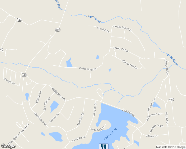 map of restaurants, bars, coffee shops, grocery stores, and more near 4 Evans Lane in Ruther Glen