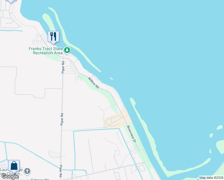 map of restaurants, bars, coffee shops, grocery stores, and more near 4355 Willow Road in Bethel Island