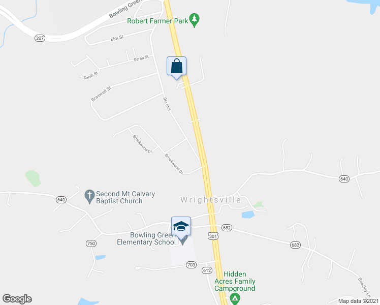 map of restaurants, bars, coffee shops, grocery stores, and more near 17024 Edwards Road in Bowling Green