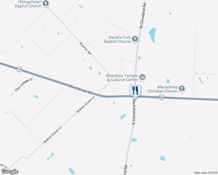 map of restaurants, bars, coffee shops, grocery stores, and more near 4031 Royster Road in Lexington