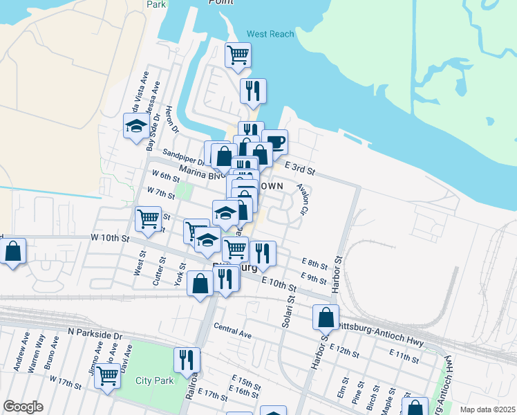 map of restaurants, bars, coffee shops, grocery stores, and more near 600 Cumberland Street in Pittsburg