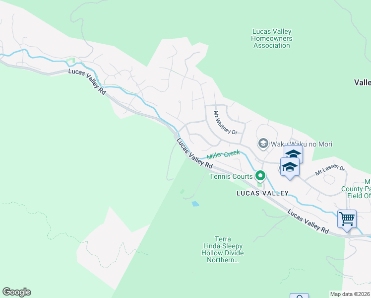 map of restaurants, bars, coffee shops, grocery stores, and more near 14 Mount Rainier Court in San Rafael