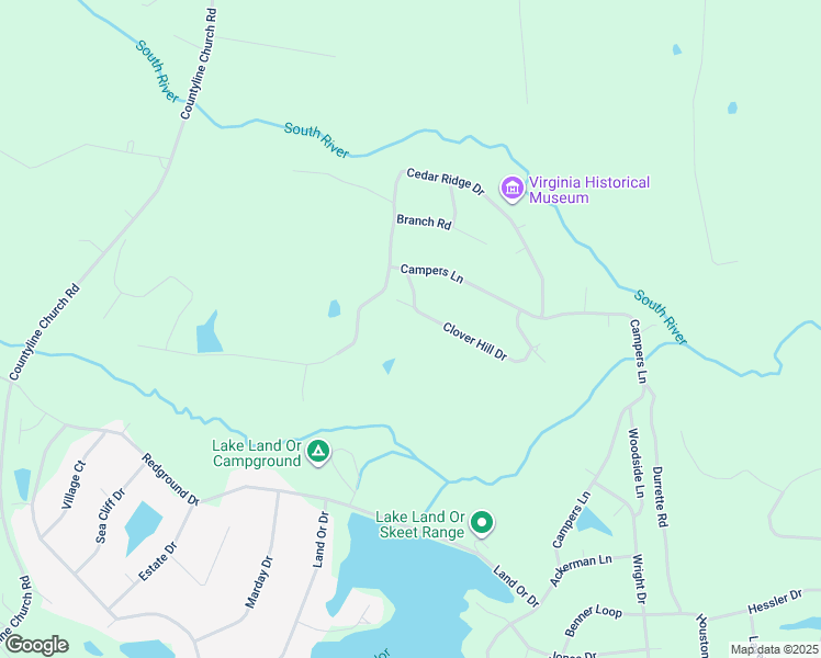 map of restaurants, bars, coffee shops, grocery stores, and more near 637 Clover Hill Drive in Ruther Glen