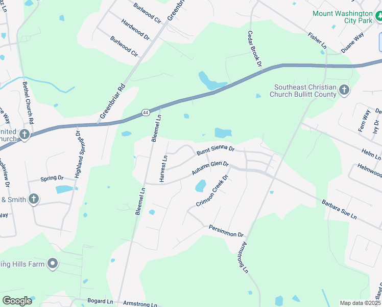 map of restaurants, bars, coffee shops, grocery stores, and more near 115 Autumn Leaf Drive in Mount Washington