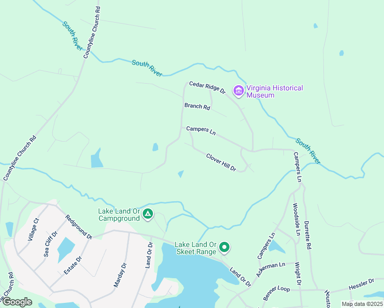 map of restaurants, bars, coffee shops, grocery stores, and more near 637 Clover Hill Drive in Ruther Glen