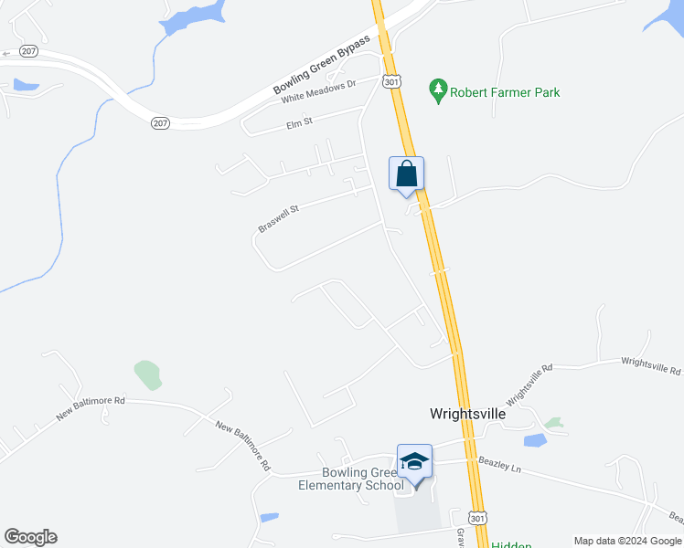 map of restaurants, bars, coffee shops, grocery stores, and more near 16989 Brookwood Drive in Bowling Green