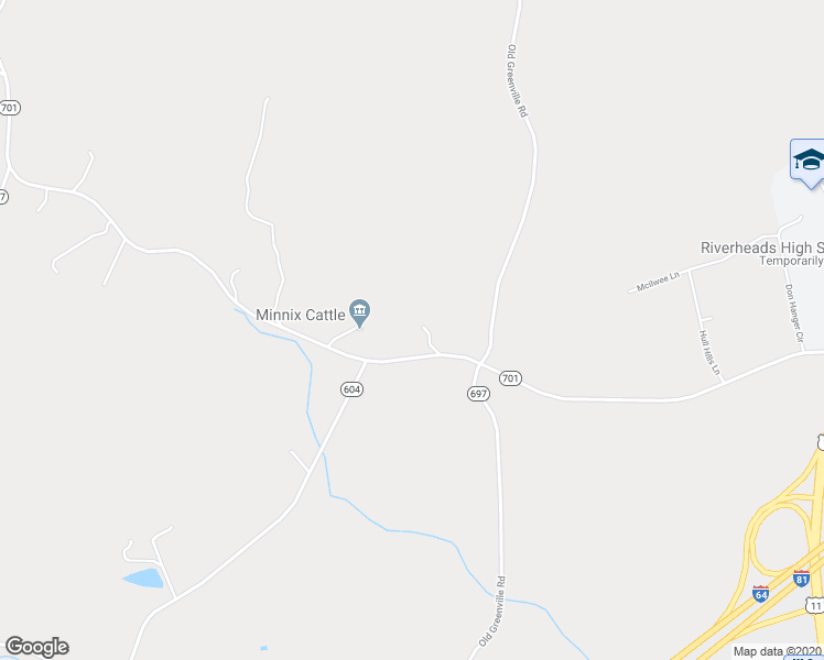map of restaurants, bars, coffee shops, grocery stores, and more near 385 Howardsville Road in Staunton