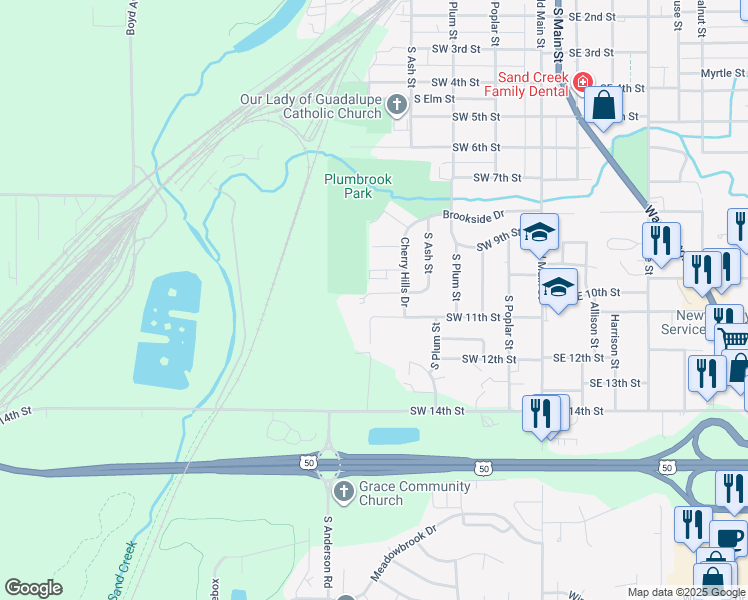 map of restaurants, bars, coffee shops, grocery stores, and more near 514 Holly Lane in Newton