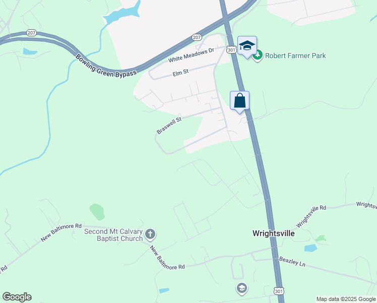 map of restaurants, bars, coffee shops, grocery stores, and more near 16622 Braswell Street in Bowling Green