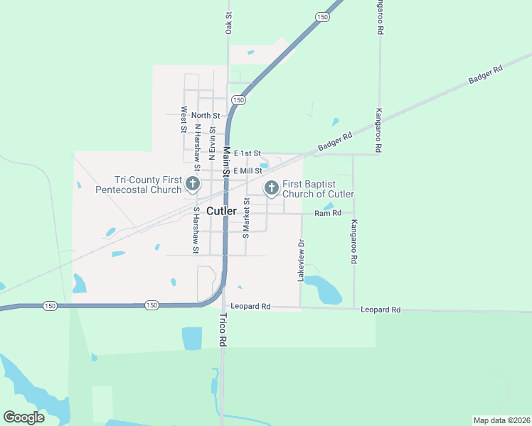 map of restaurants, bars, coffee shops, grocery stores, and more near 305 East Hetherington Street in Cutler