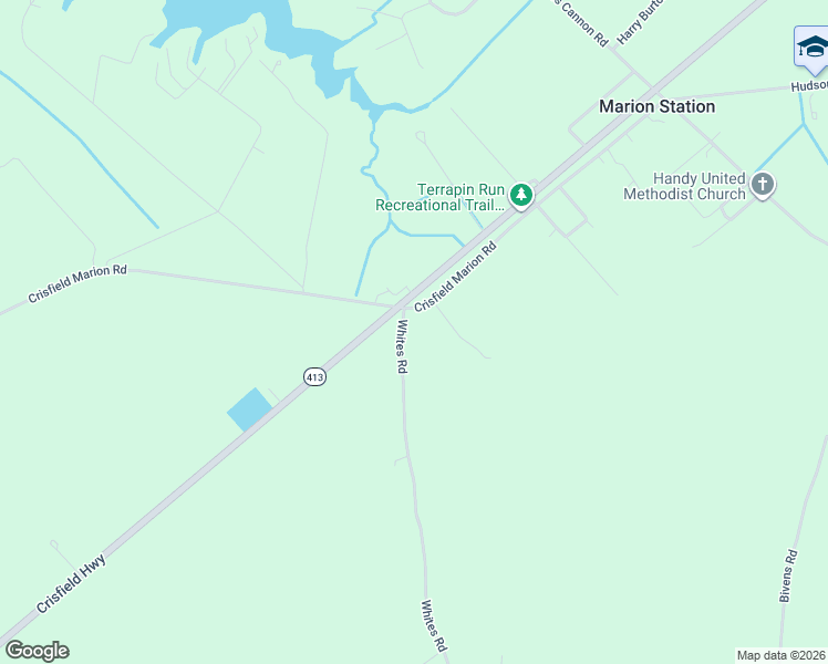 map of restaurants, bars, coffee shops, grocery stores, and more near 28111 Crisfield Marion Road in Marion Station