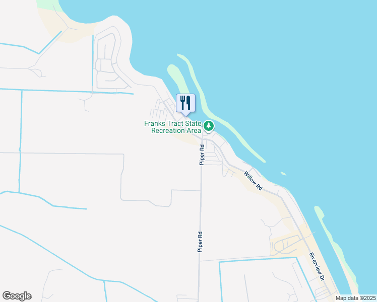 map of restaurants, bars, coffee shops, grocery stores, and more near Willow Road in Bethel Island