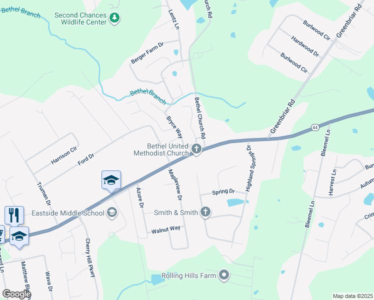 map of restaurants, bars, coffee shops, grocery stores, and more near 166 Bryce Way in Mount Washington