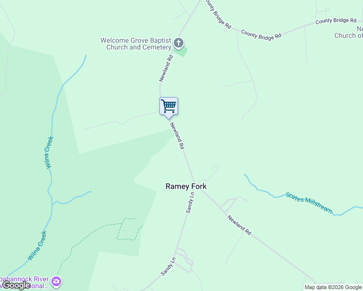 map of restaurants, bars, coffee shops, grocery stores, and more near Newland Road in Warsaw