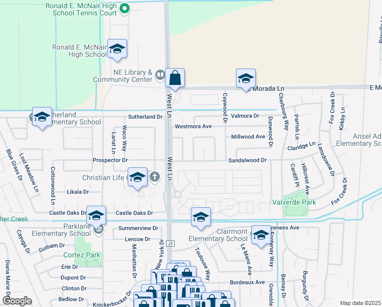 map of restaurants, bars, coffee shops, grocery stores, and more near 1713 Crestwood Circle in Stockton