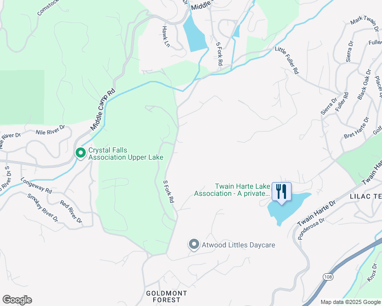 map of restaurants, bars, coffee shops, grocery stores, and more near 22670 Wildcat Ridge Road in Sonora