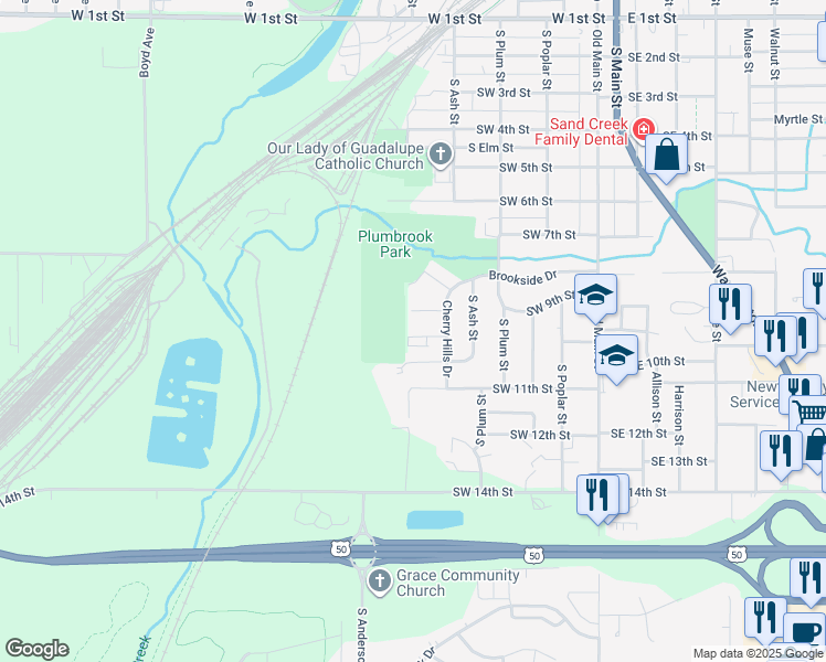 map of restaurants, bars, coffee shops, grocery stores, and more near 514 Holly Lane in Newton