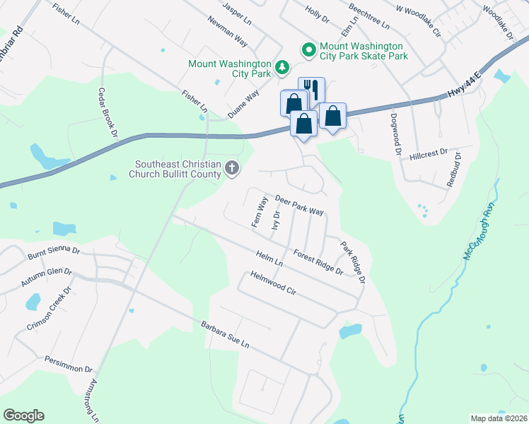 map of restaurants, bars, coffee shops, grocery stores, and more near 453 Deer Park Way in Mount Washington