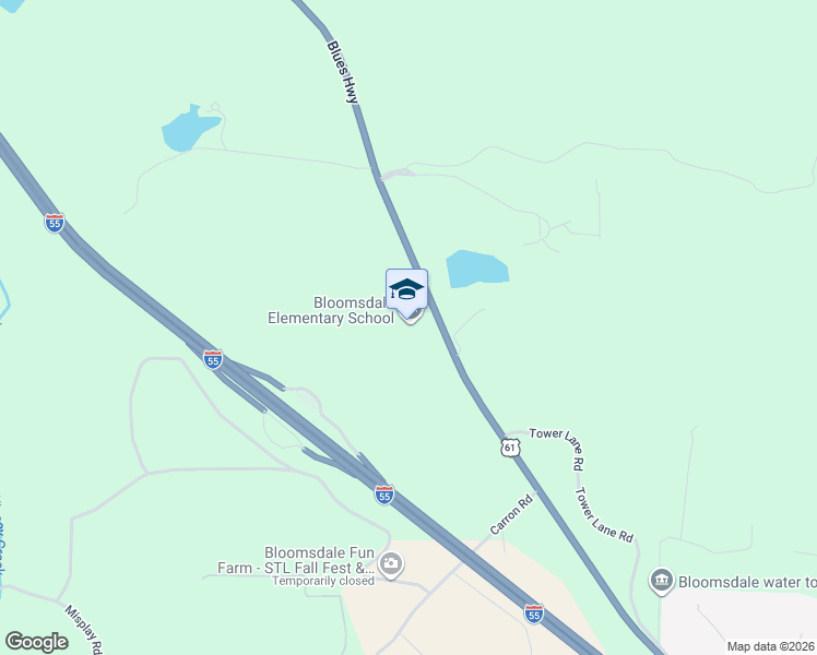 map of restaurants, bars, coffee shops, grocery stores, and more near 6535 U.S. 61 in Bloomsdale