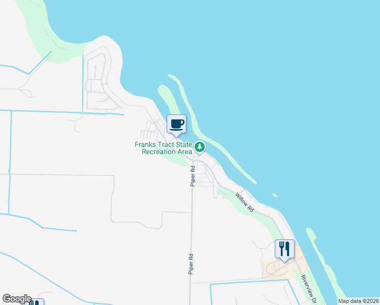 map of restaurants, bars, coffee shops, grocery stores, and more near 3995 North Willow Road in Bethel Island