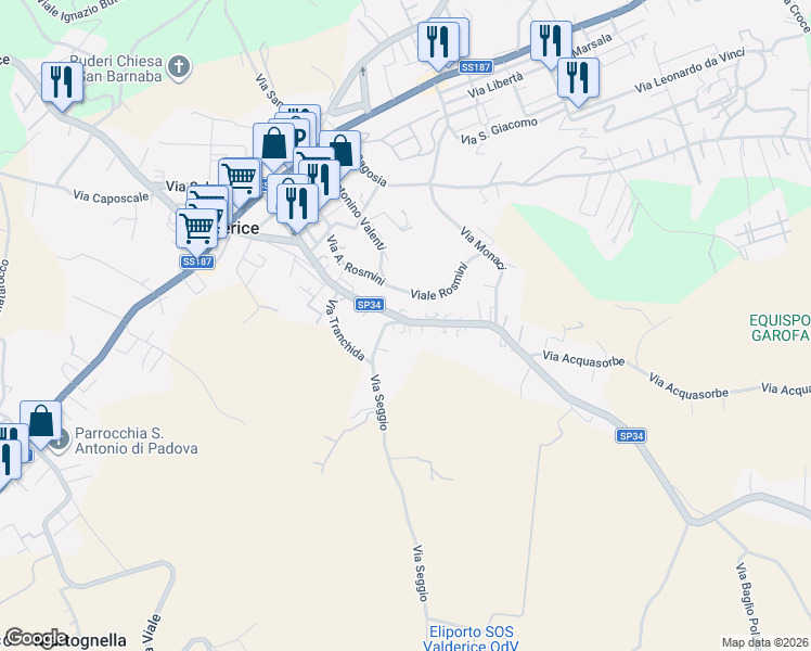 map of restaurants, bars, coffee shops, grocery stores, and more near 2 Via Francesco Albino in Valderice