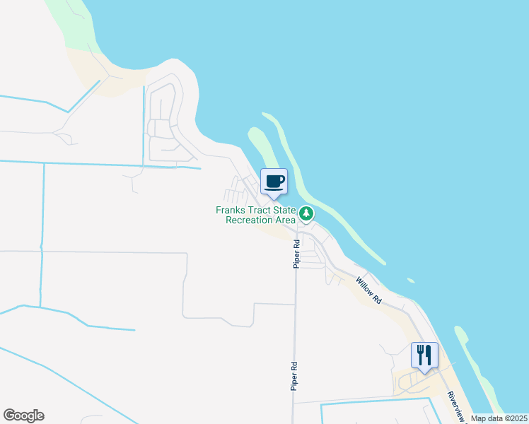 map of restaurants, bars, coffee shops, grocery stores, and more near Willow Road in Bethel Island