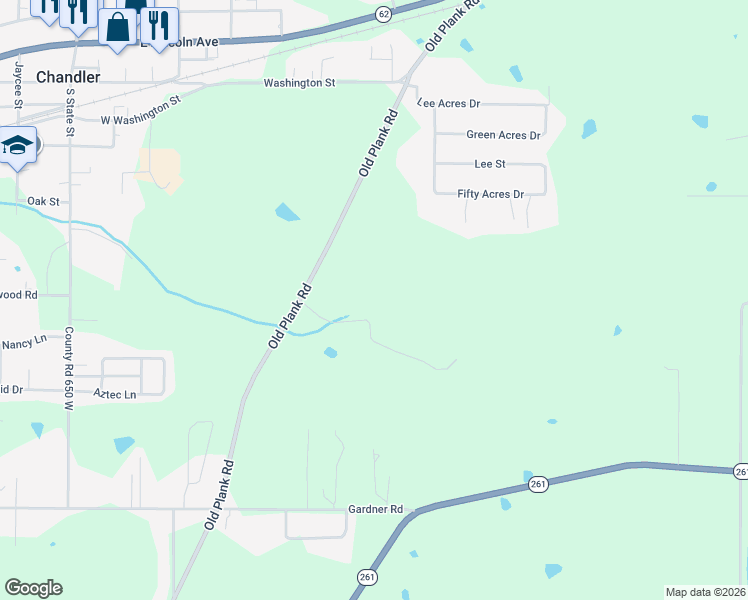map of restaurants, bars, coffee shops, grocery stores, and more near 10 Old Plank Road in Boonville