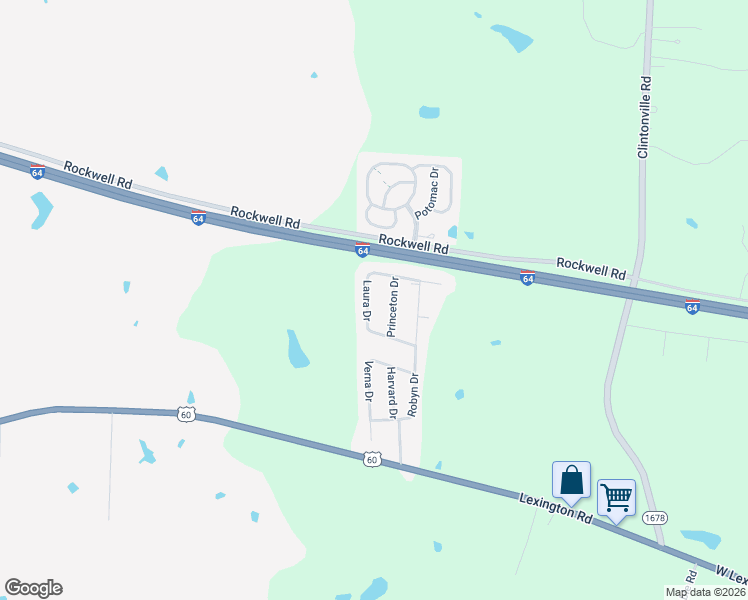 map of restaurants, bars, coffee shops, grocery stores, and more near 620 Laura Drive in Winchester