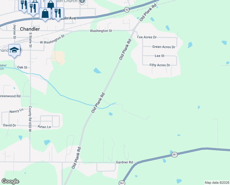 map of restaurants, bars, coffee shops, grocery stores, and more near 10 Old Plank Road in Boonville