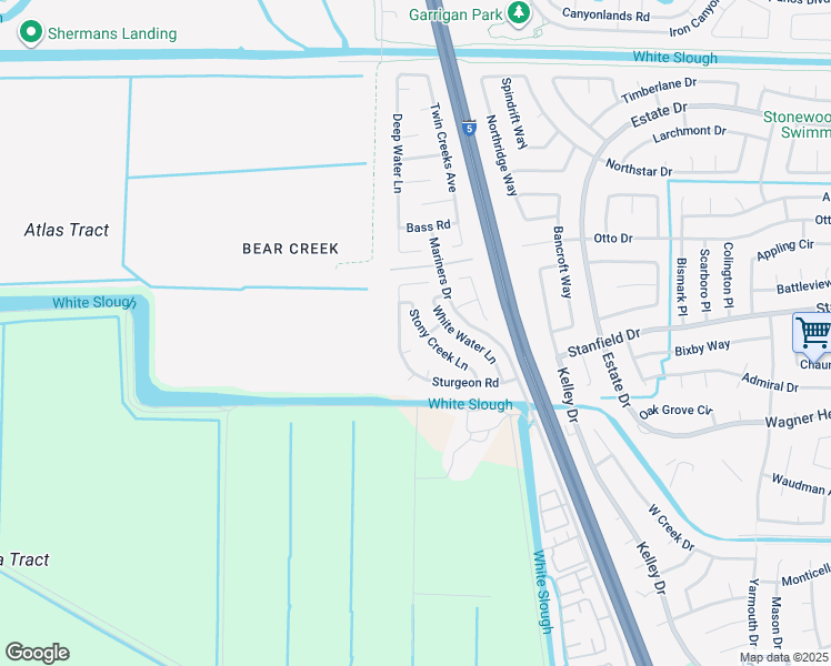map of restaurants, bars, coffee shops, grocery stores, and more near 9419 Stony Creek Lane in Stockton