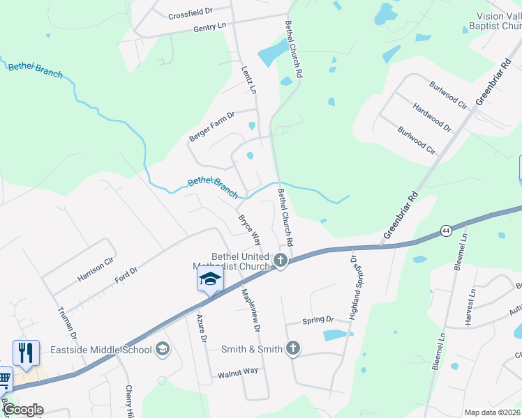 map of restaurants, bars, coffee shops, grocery stores, and more near 280 Trevor Court in Mount Washington