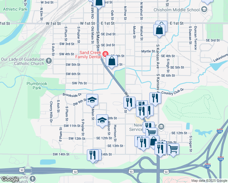 map of restaurants, bars, coffee shops, grocery stores, and more near 6 Indian Lane in Newton