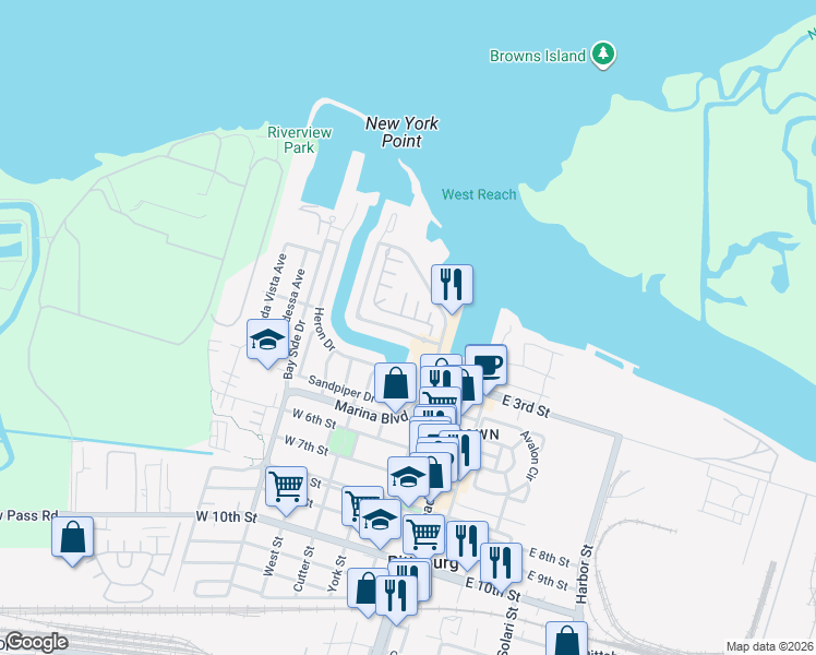 map of restaurants, bars, coffee shops, grocery stores, and more near 115 Pelican Loop in Pittsburg