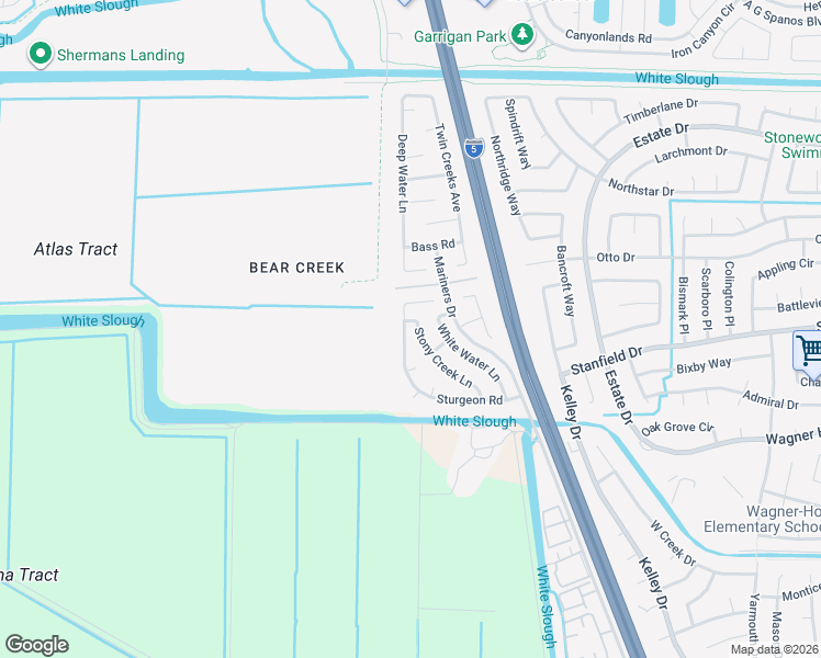 map of restaurants, bars, coffee shops, grocery stores, and more near 9475 Stony Creek Lane in Stockton