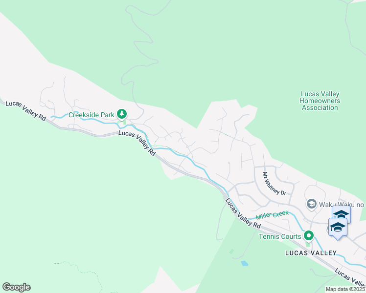 map of restaurants, bars, coffee shops, grocery stores, and more near 9 Creekside Drive in San Rafael