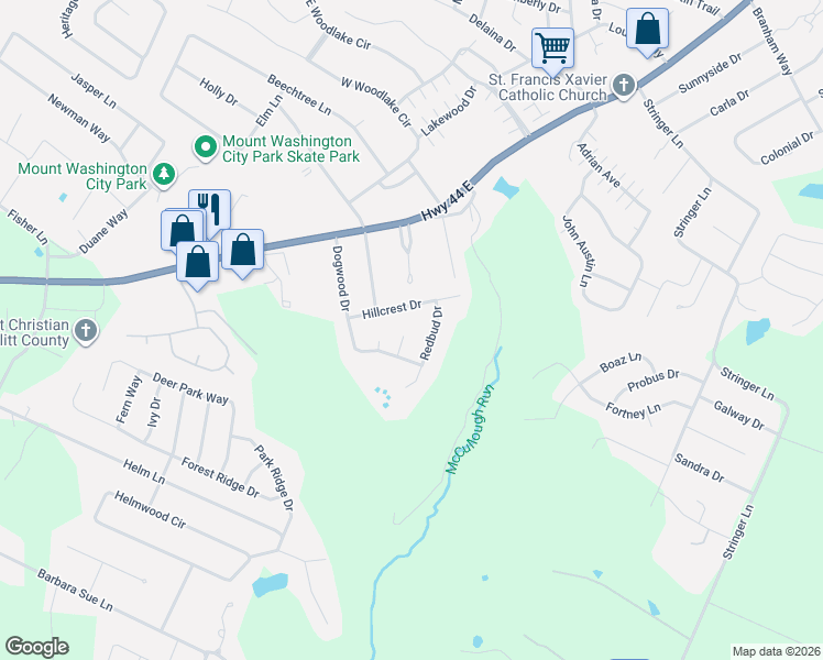 map of restaurants, bars, coffee shops, grocery stores, and more near 149 Dogwood Court in Mount Washington