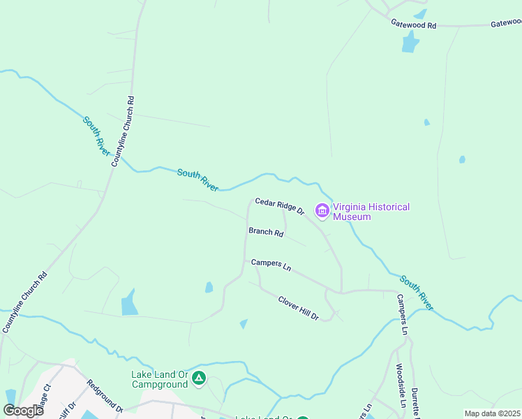 map of restaurants, bars, coffee shops, grocery stores, and more near 255 Cedar Ridge Drive in Ruther Glen