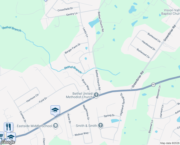 map of restaurants, bars, coffee shops, grocery stores, and more near 280 Trevor Court in Mount Washington